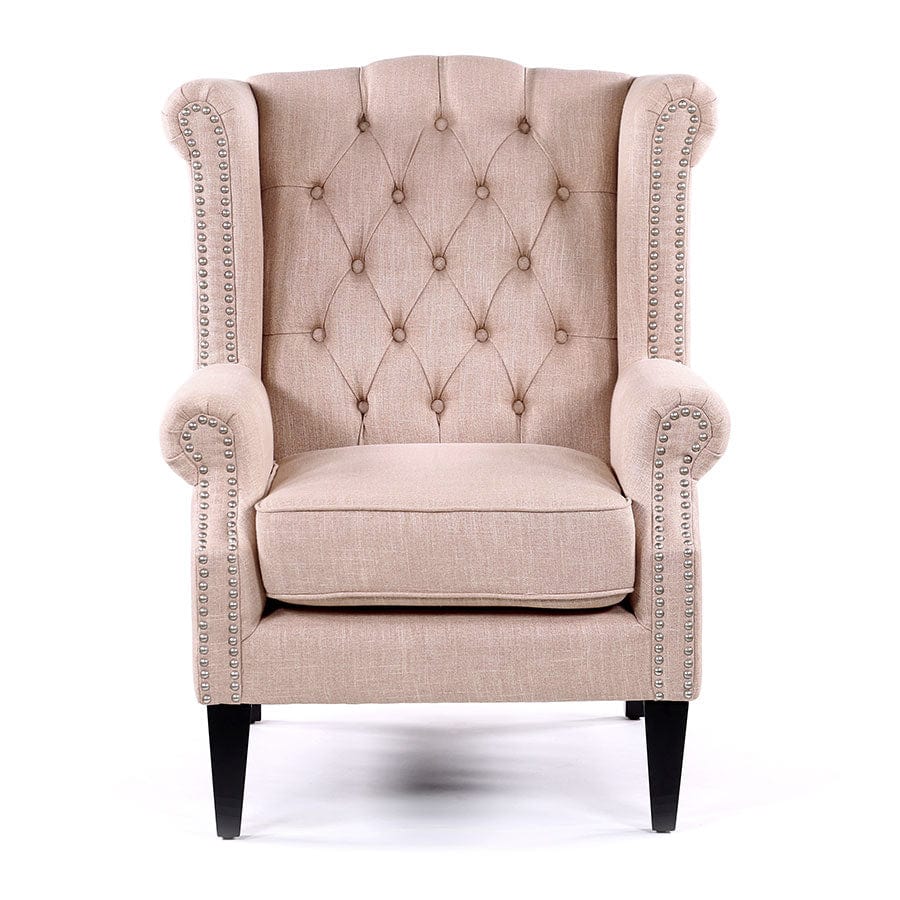 Royale Wingback Arm Chair Dusty Pink By Black Mango
