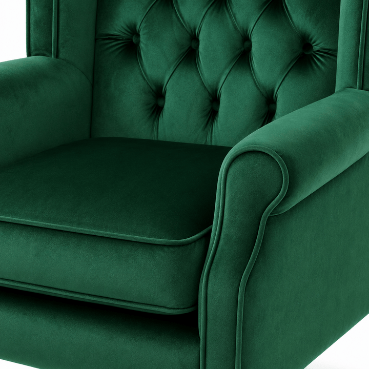 Royale Wingback Arm Chair Emerald By Black Mango Interiors