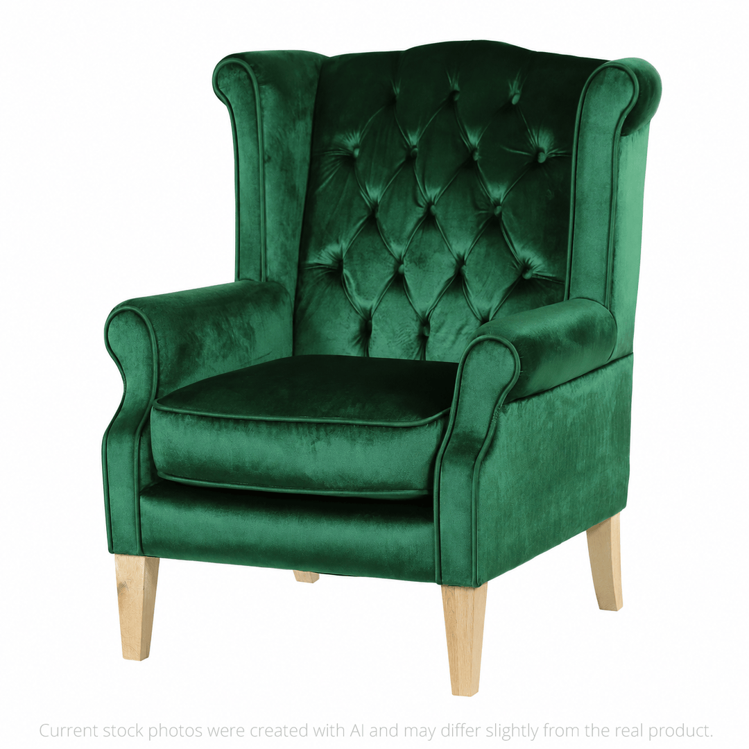 Royale Wingback Arm Chair Emerald By Black Mango Interiors