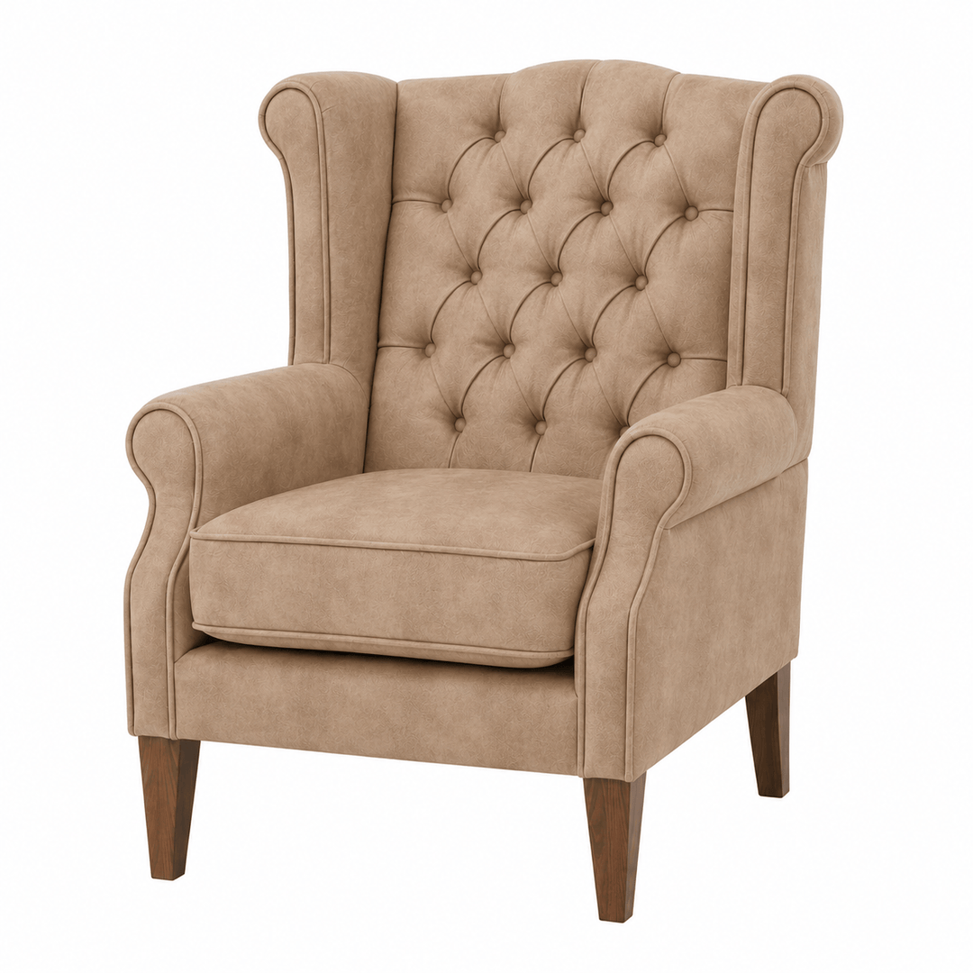 Royale Wingback Arm Chair Fawn By Black Mango Interiors