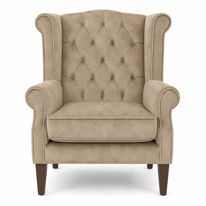 Royale Wingback Arm Chair Fawn By Black Mango Interiors