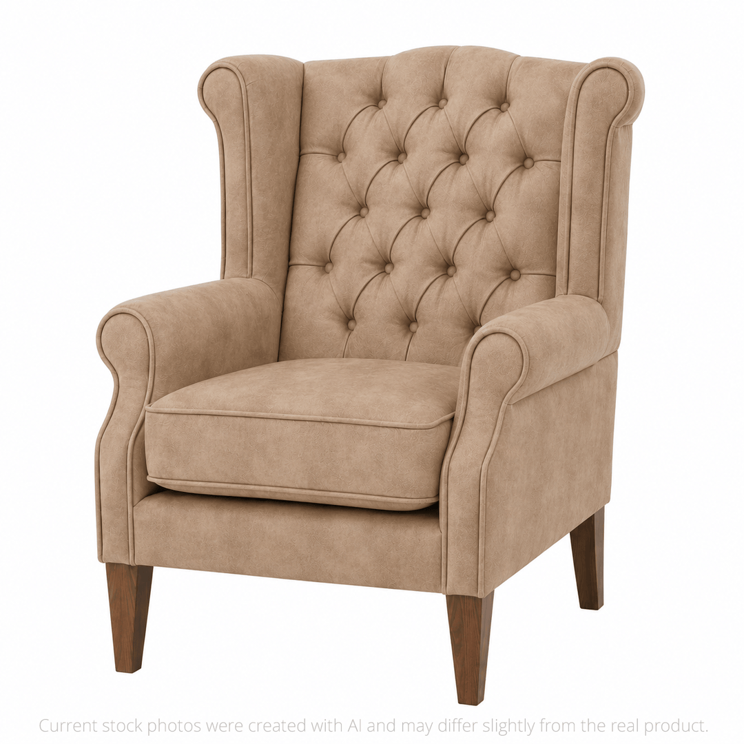 Royale Wingback Arm Chair Fawn By Black Mango Interiors