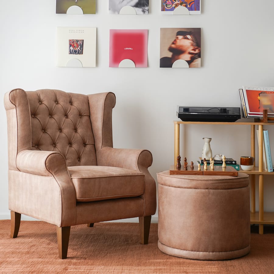 Royale Wingback Arm Chair Fawn By Black Mango Interiors