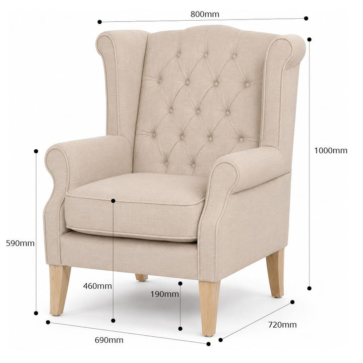 Royale Wingback Arm Chair Linen By Black Mango Interiors