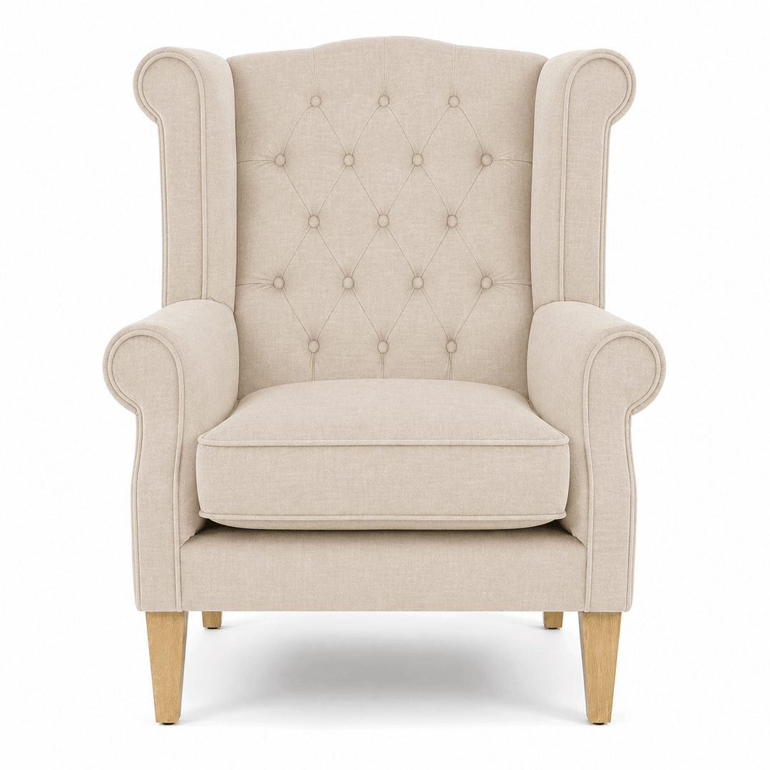 Royale Wingback Arm Chair Linen By Black Mango Interiors