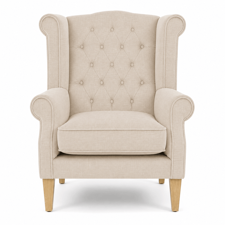 Royale Wingback Arm Chair Linen By Black Mango Interiors