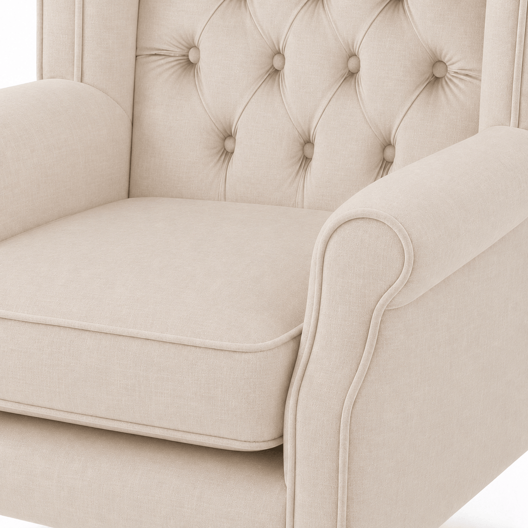 Royale Wingback Arm Chair Linen By Black Mango Interiors