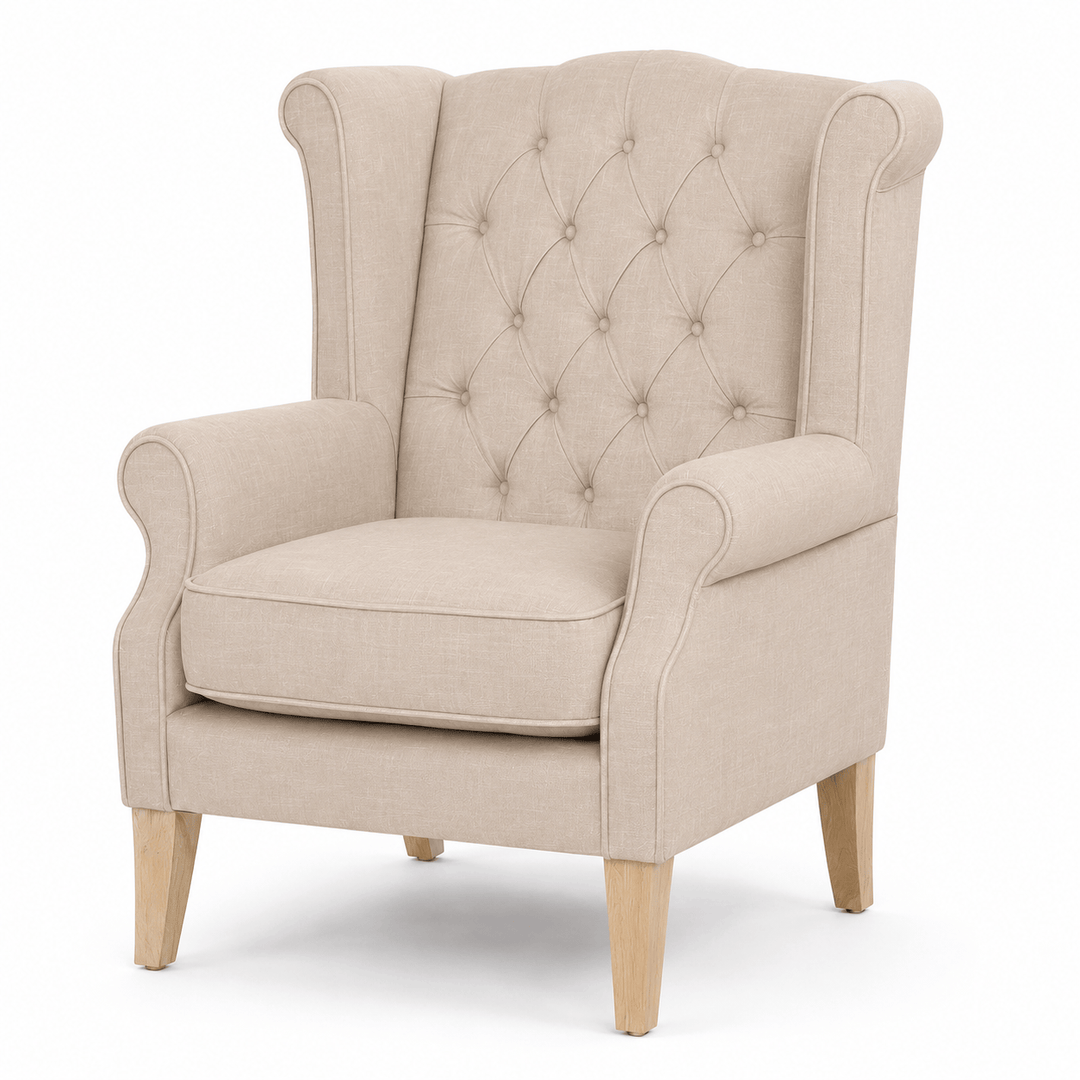 Royale Wingback Arm Chair Linen By Black Mango Interiors
