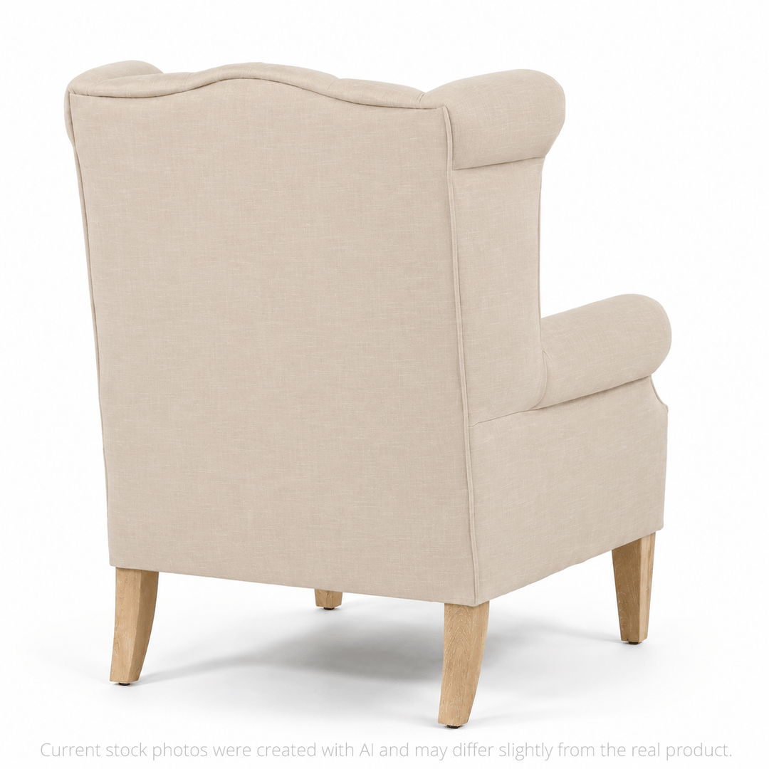 Royale Wingback Arm Chair Linen By Black Mango Interiors