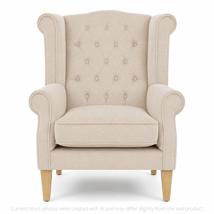 Royale Wingback Arm Chair Linen By Black Mango Interiors