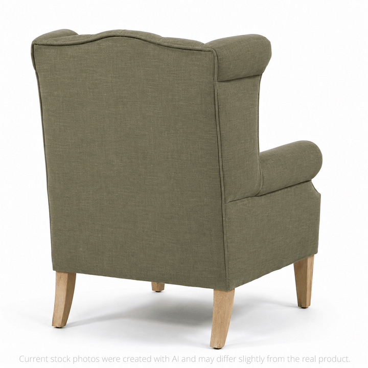 Royale Wingback Arm Chair Olive By Black Mango Interiors