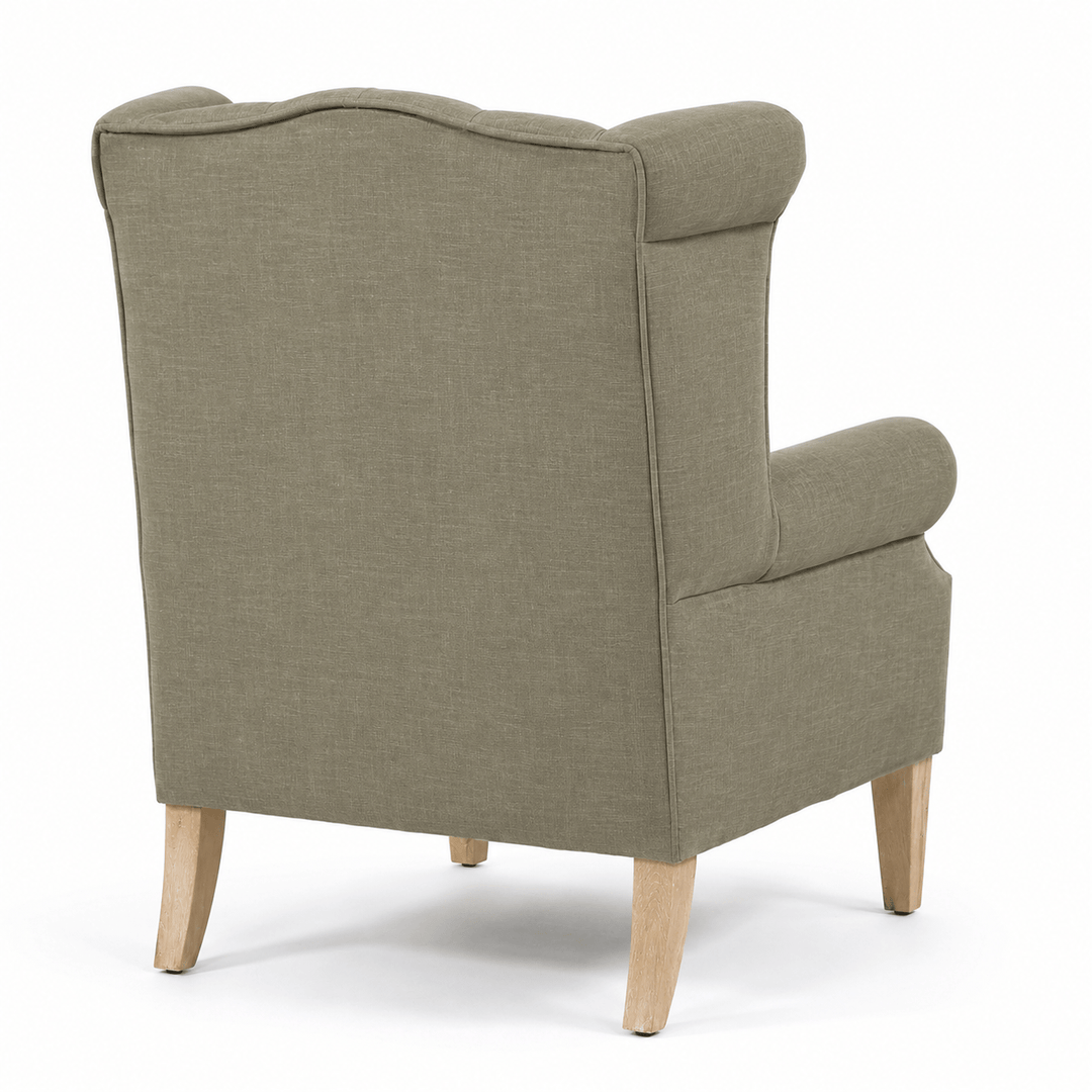 Royale Wingback Arm Chair Olive By Black Mango Interiors