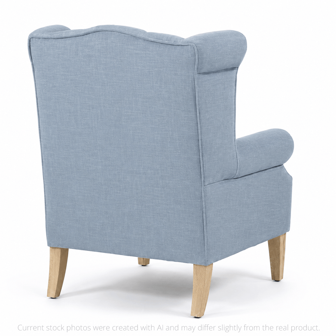 Royale Wingback Arm Chair Sky By Black Mango Interiors