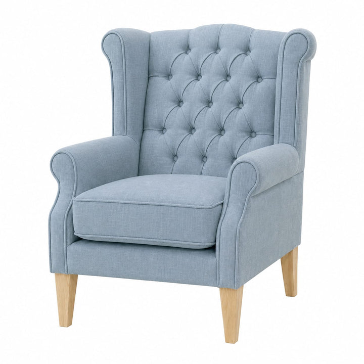 Royale Wingback Arm Chair Sky By Black Mango Interiors