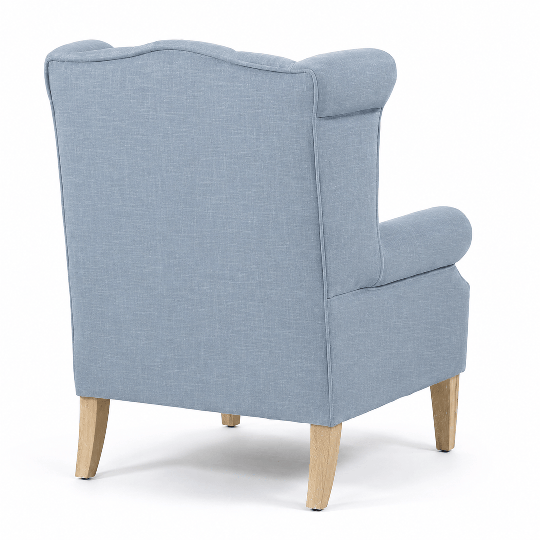 Royale Wingback Arm Chair Sky By Black Mango Interiors