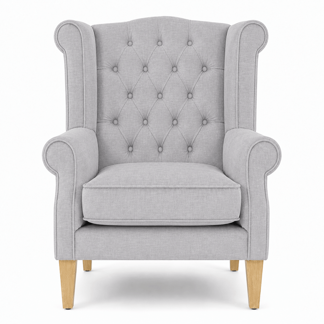 Royale Wingback Arm Chair Steel By Black Mango Interiors