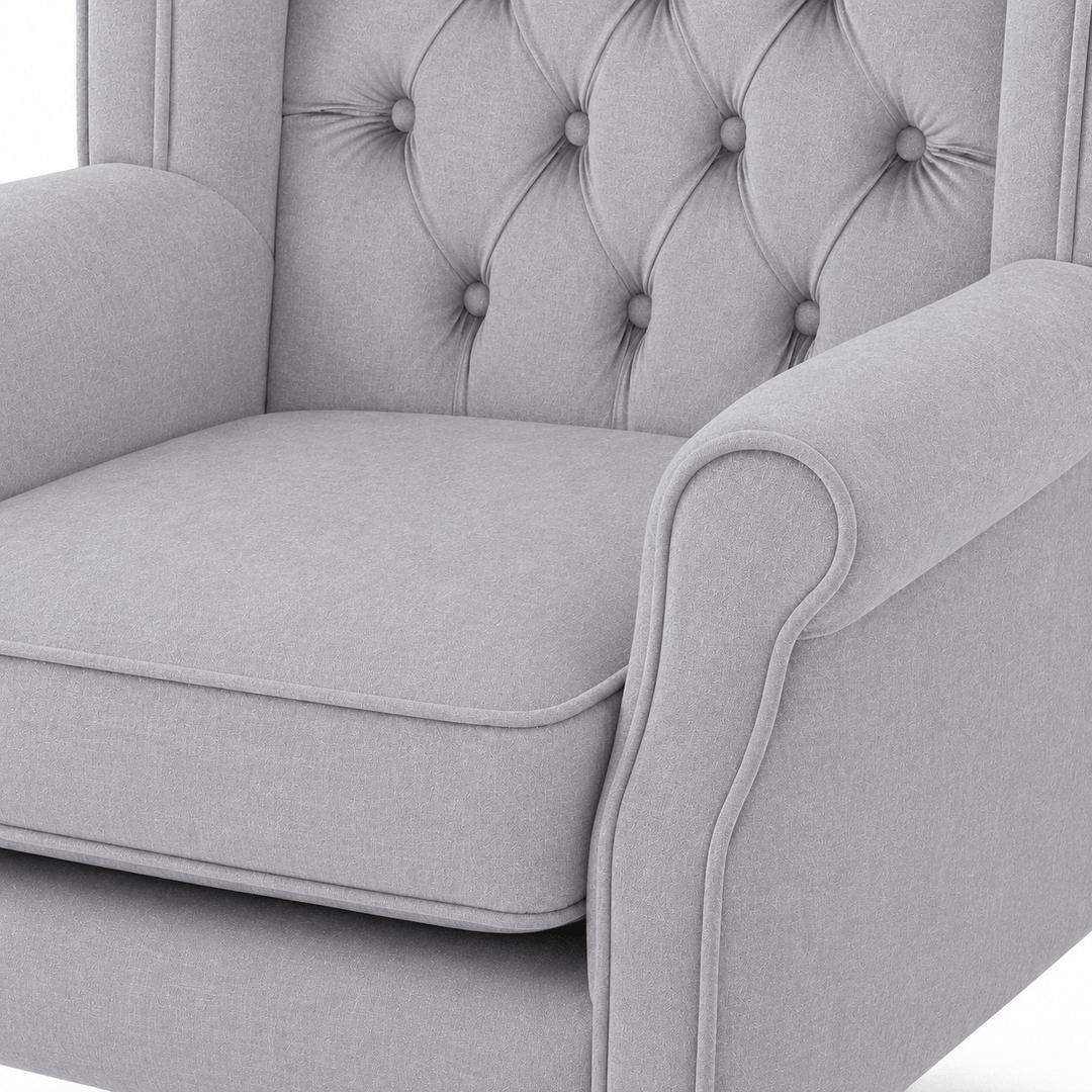 Royale Wingback Arm Chair Steel By Black Mango Interiors
