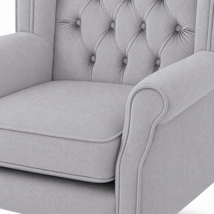 Royale Wingback Arm Chair Steel By Black Mango Interiors