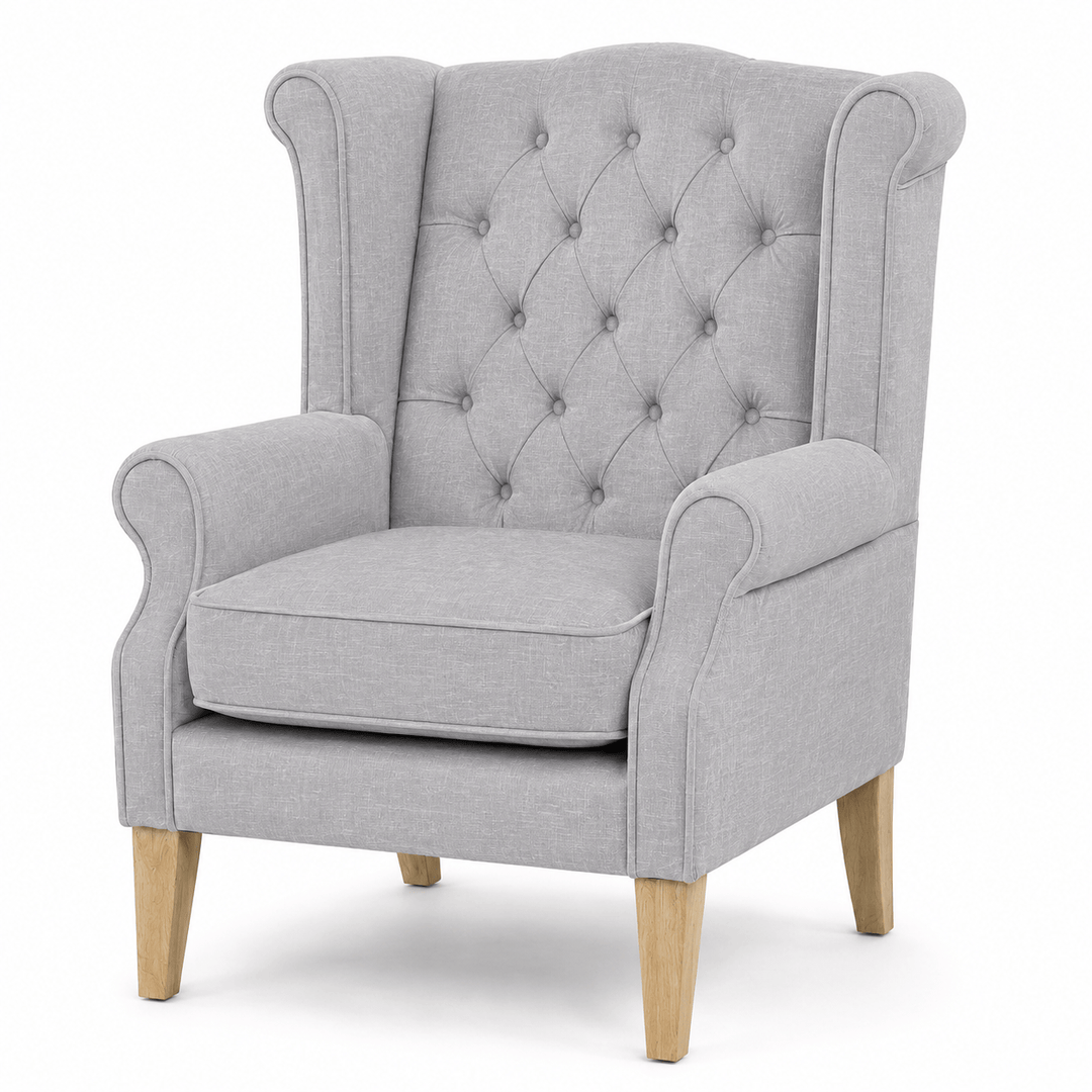 Royale Wingback Arm Chair Steel By Black Mango Interiors