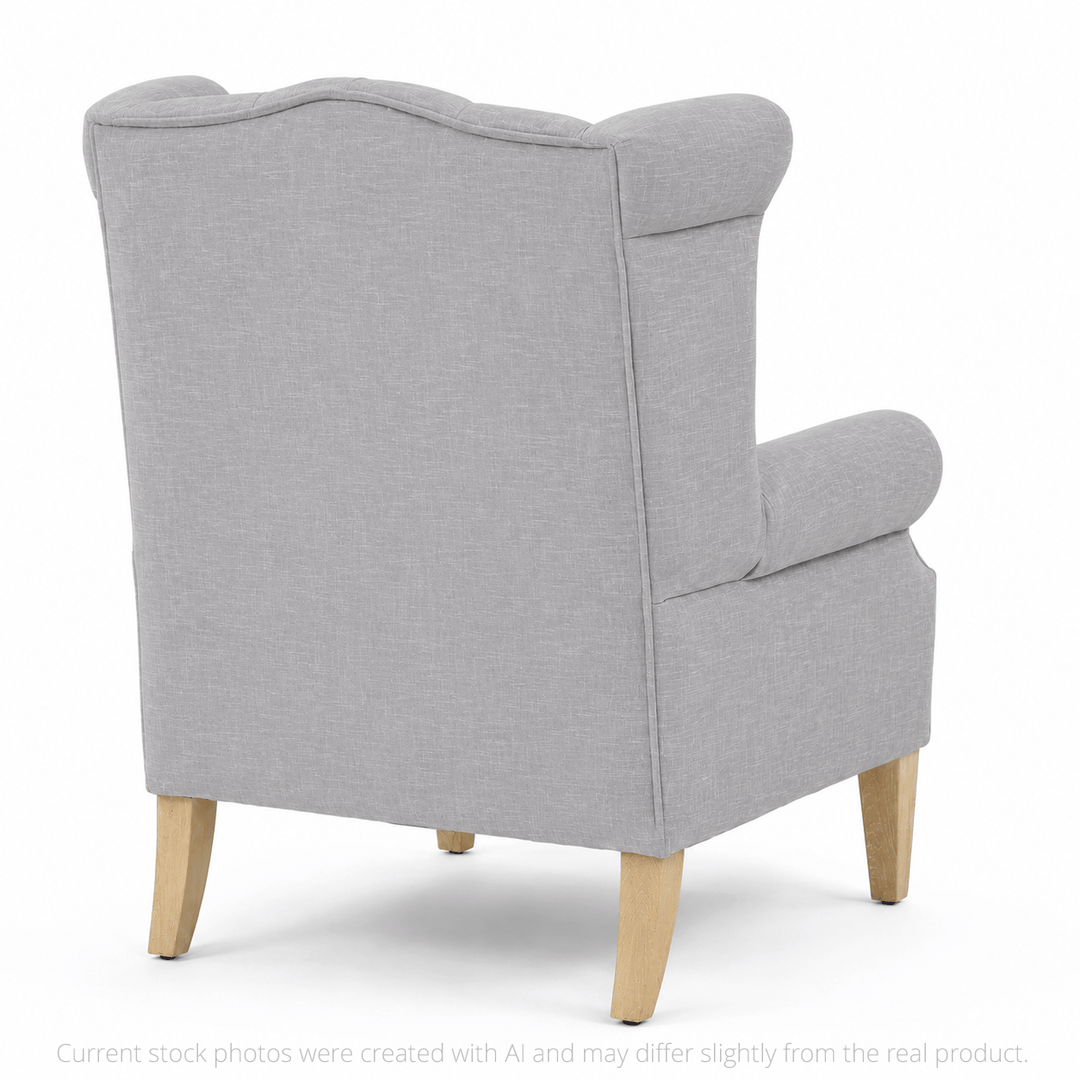 Royale Wingback Arm Chair Steel By Black Mango Interiors