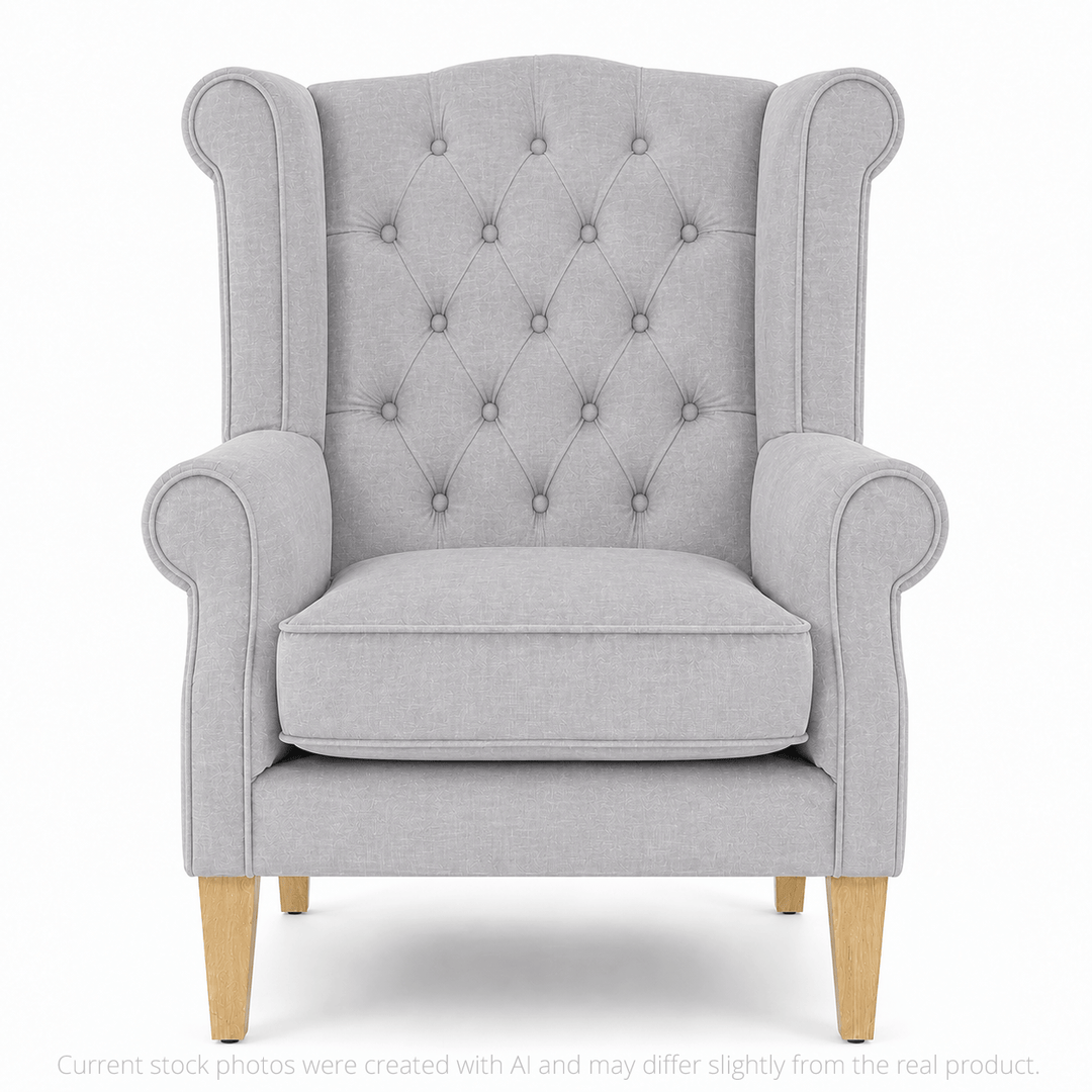 Royale Wingback Arm Chair Steel By Black Mango Interiors