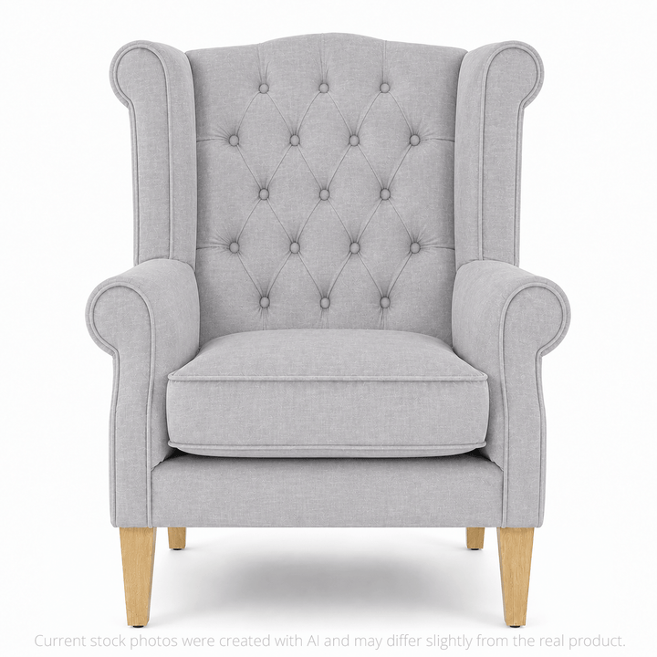 Royale Wingback Arm Chair Steel By Black Mango Interiors
