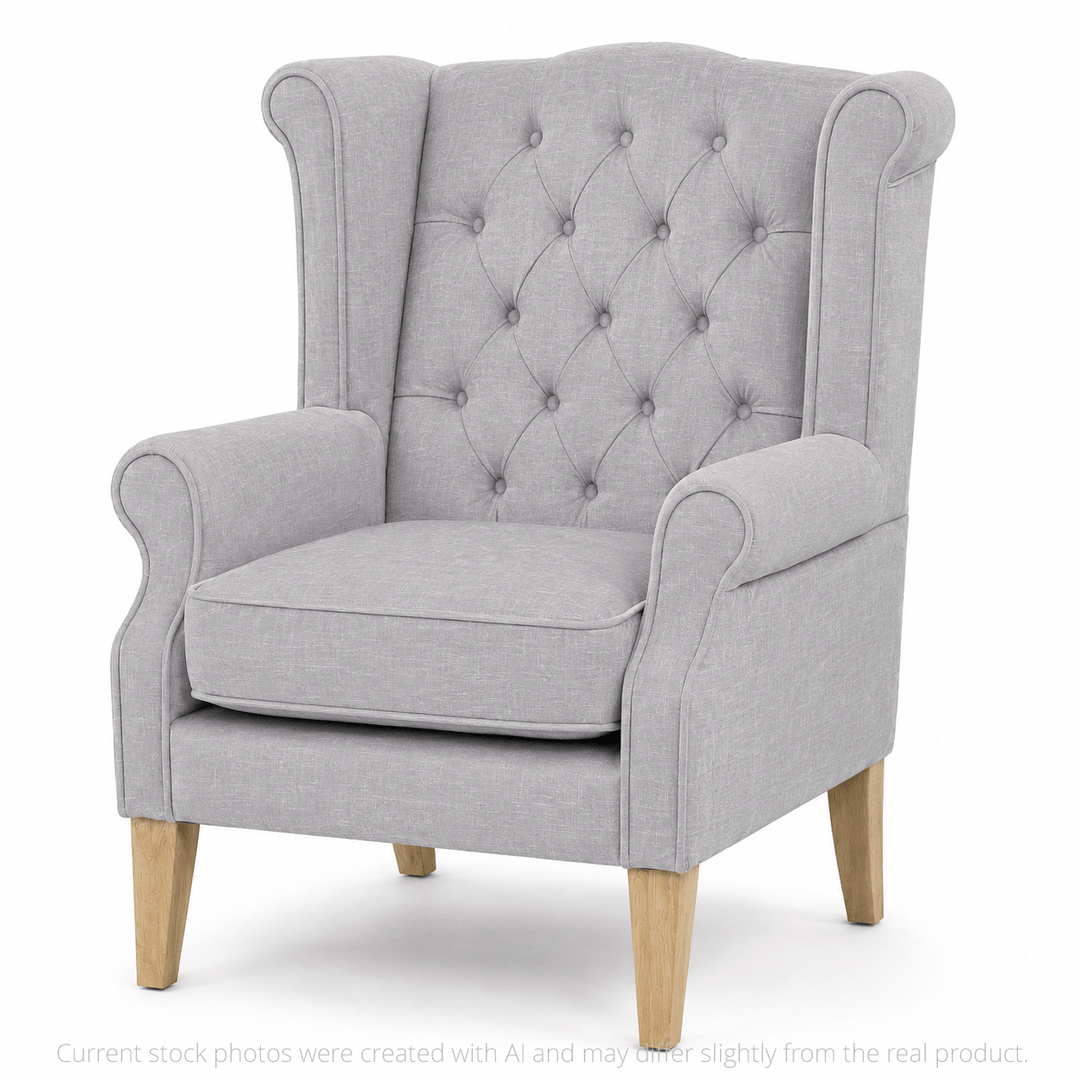 Royale Wingback Arm Chair Steel By Black Mango Interiors