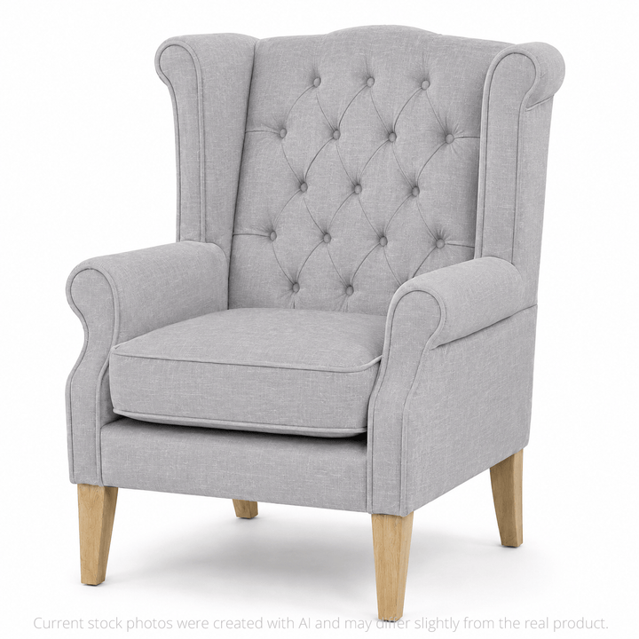 Royale Wingback Arm Chair Steel By Black Mango Interiors