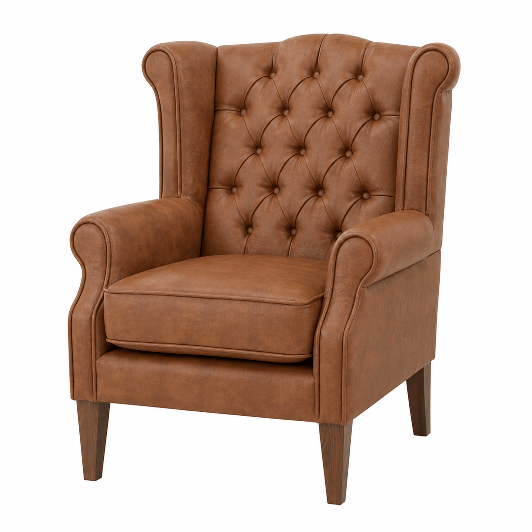 Royale Wingback Arm Chair Tan By Black Mango Interiors