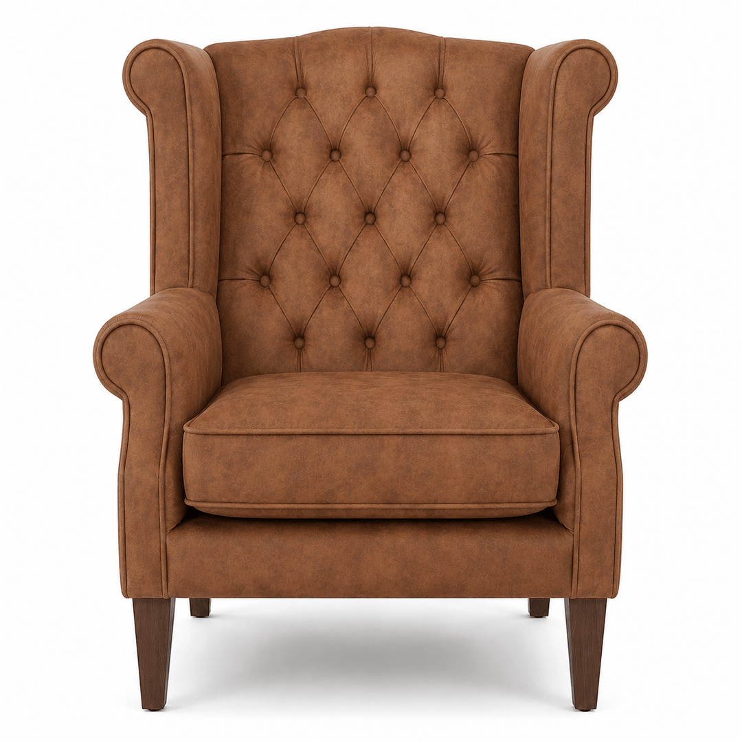 Royale Wingback Arm Chair Tan By Black Mango Interiors