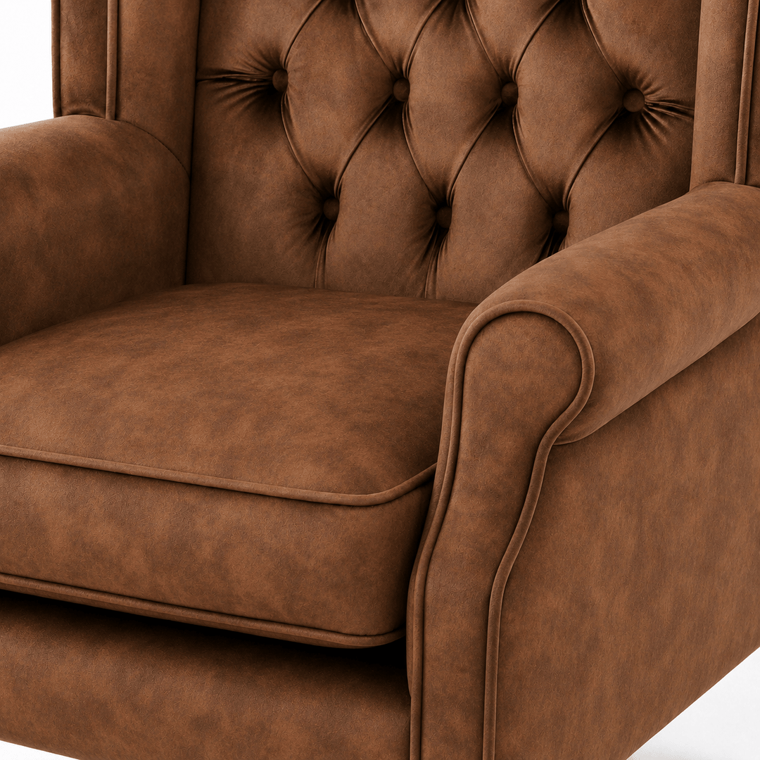 Royale Wingback Arm Chair Tan By Black Mango Interiors