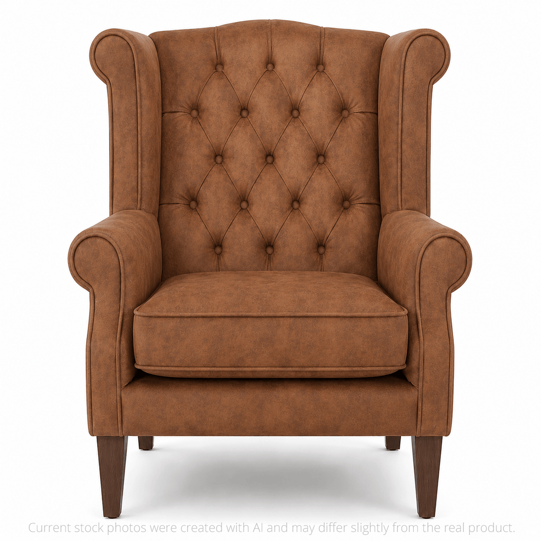 Royale Wingback Arm Chair Tan By Black Mango Interiors