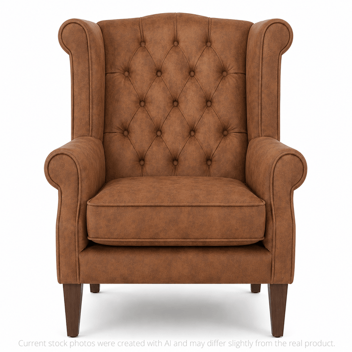 Royale Wingback Arm Chair Tan By Black Mango Interiors