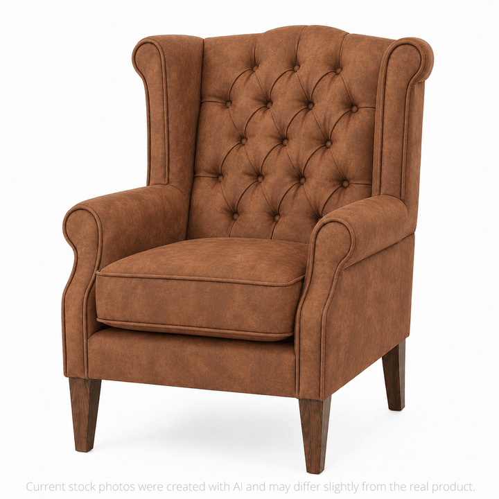 Royale Wingback Arm Chair Tan By Black Mango Interiors