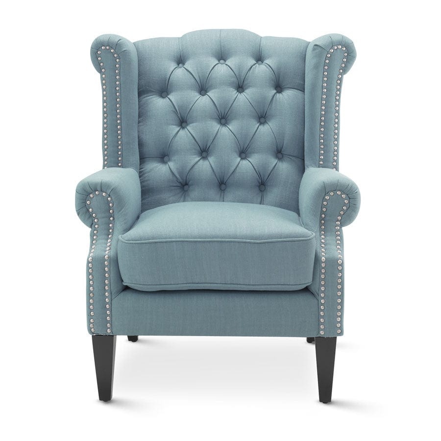 Royale Wingback Arm Chair Teal Black Mango Interiors
