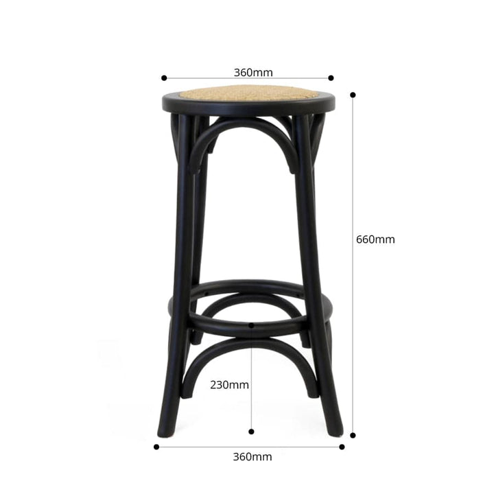 Salsa 2.0 Rattan & Bentwood Counter Stool Black By Black Mango Interiors