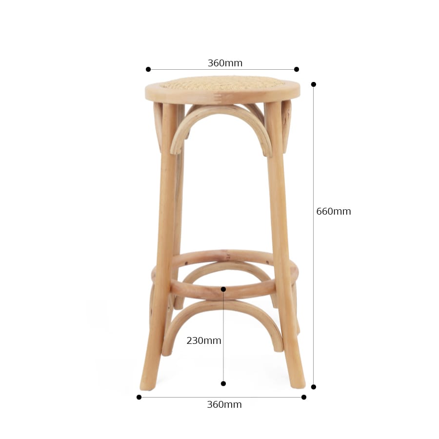 Salsa 2.0 Rattan &amp; Bentwood Counter Stool Natural | Light Tone By Black Mango Interiors