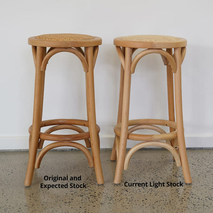 Salsa 2.0 Rattan &amp; Bentwood Counter Stool Natural | Light Tone By Black Mango Interiors