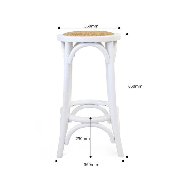 Salsa 2.0 Rattan & Bentwood Counter Stool White By Black Mango Interiors