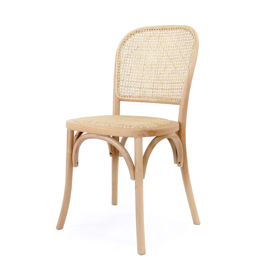 Salsa 2.0 Rattan & Bentwood Dining Chair Natural | Light Tone | Set of 2 By Black Mango Interiors