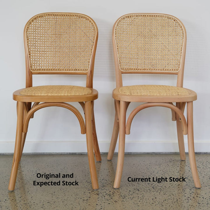 Salsa 2.0 Rattan & Bentwood Dining Chair Natural | Light Tone | Set of 2 By Black Mango Interiors