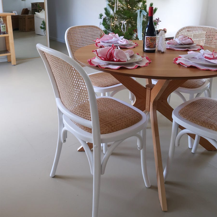 Salsa 2.0 Rattan & Bentwood Dining Chair Stool White | Black Mango – Black Mango Interiors