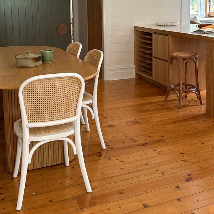 Salsa 2.0 Rattan & Bentwood Dining Chair White | Set of 2 By Black Mango Interiors