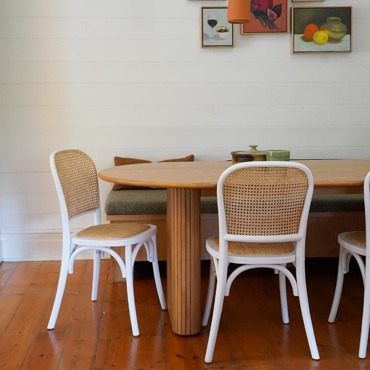 Salsa 2.0 Rattan & Bentwood Dining Chair White | Set of 2 By Black Mango Interiors