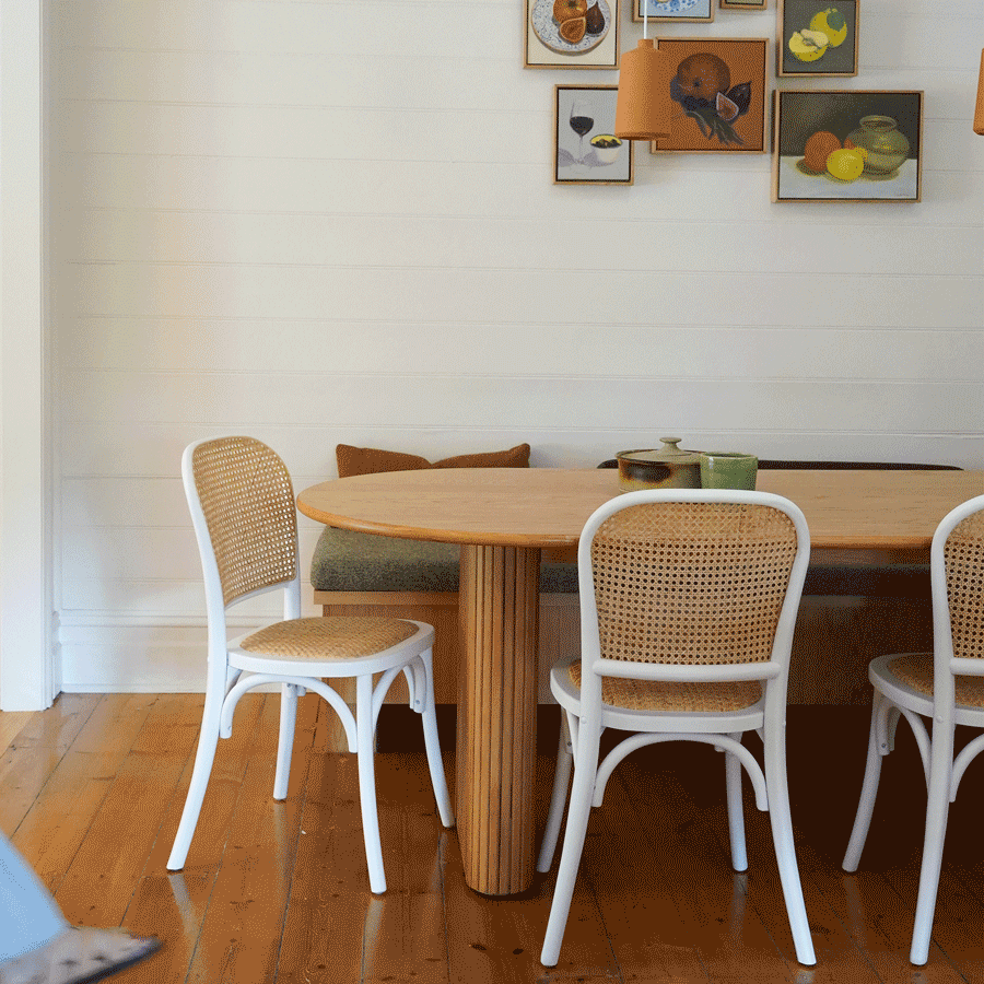 Salsa 2.0 Rattan & Bentwood Dining Chair White | Set of 2 By Black Mango Interiors