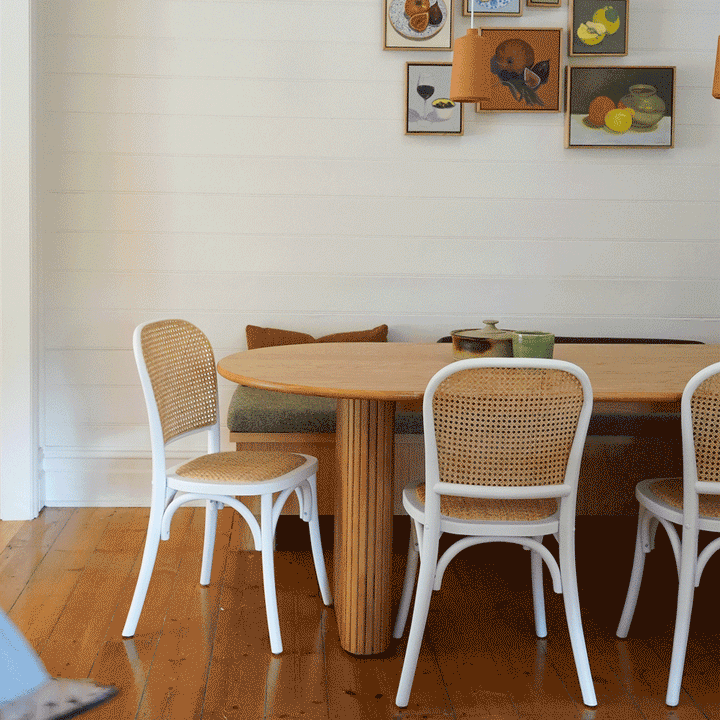 Salsa 2.0 Rattan & Bentwood Dining Chair White | Set of 2 By Black Mango Interiors