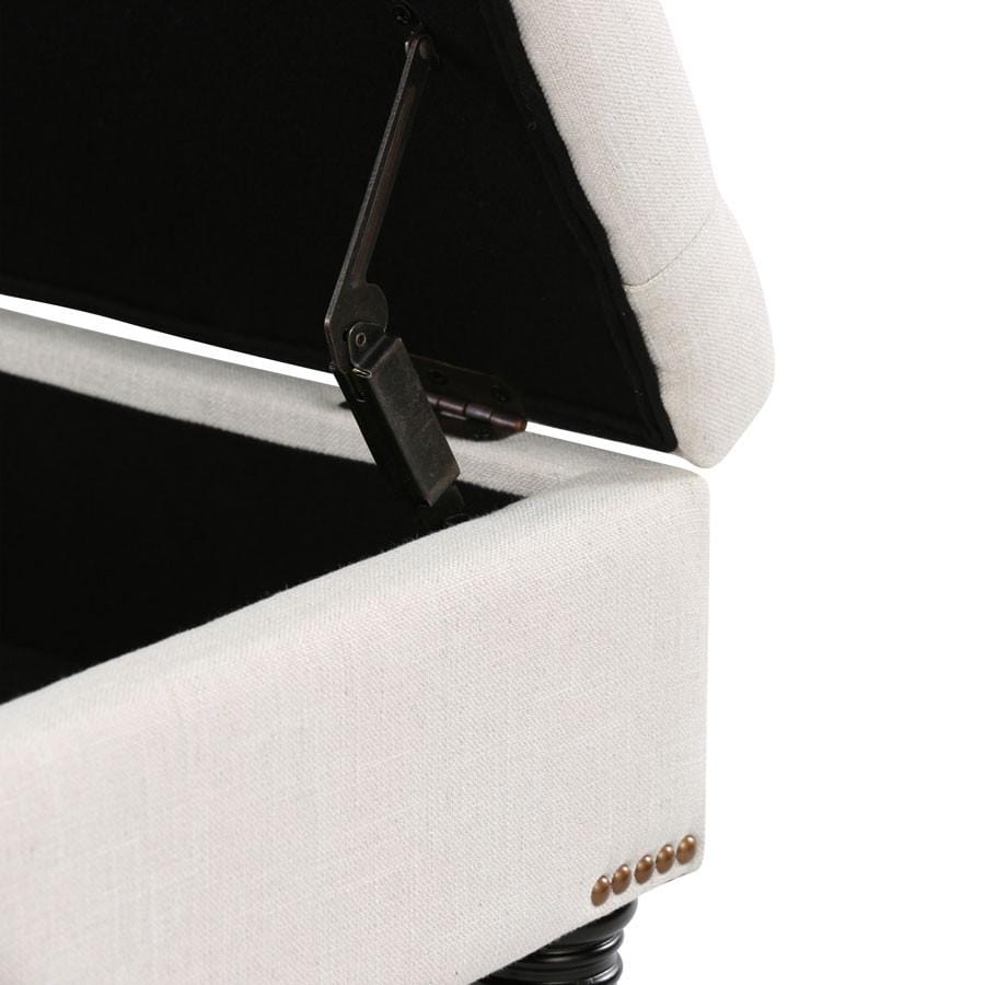 Sophie Storage Dressing Bench 103cm Linen White By Black Mango