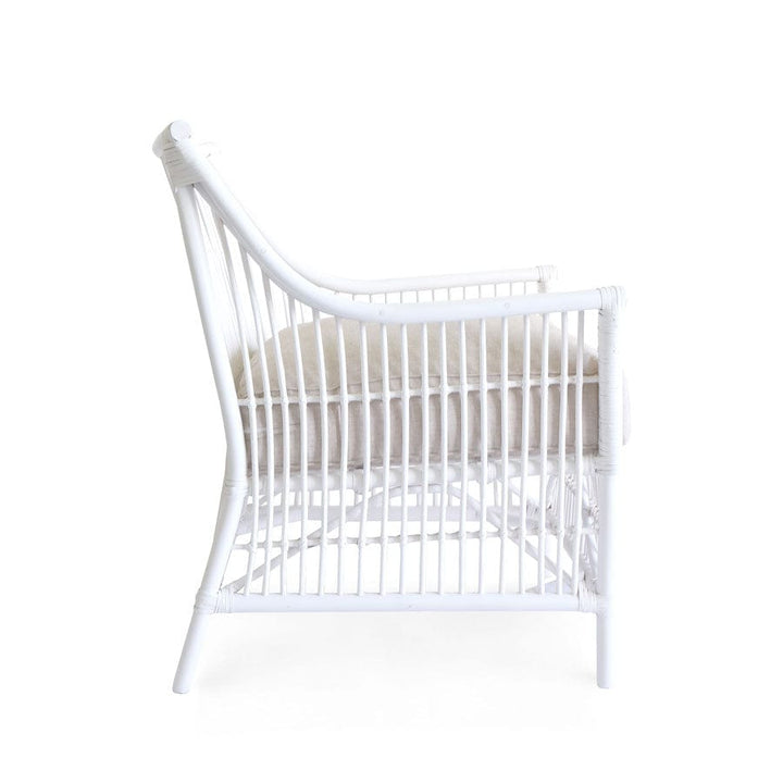 Sorrento Rattan Lounge Chair White By Black Mango