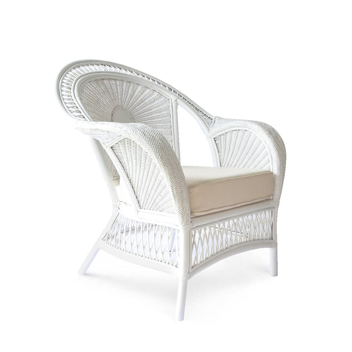 Southern Rattan Lounge Chair White By Black Mango