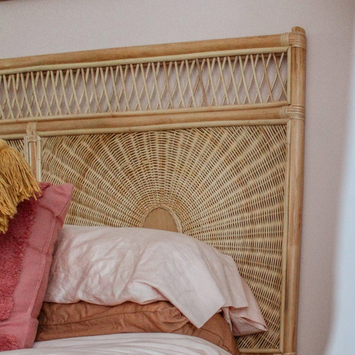Southern Rattan & Wicker Bedhead Queen Size Natural By Black Mango